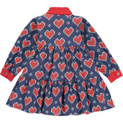 A DEE - Knitted Heart Shirt Dress - Navy