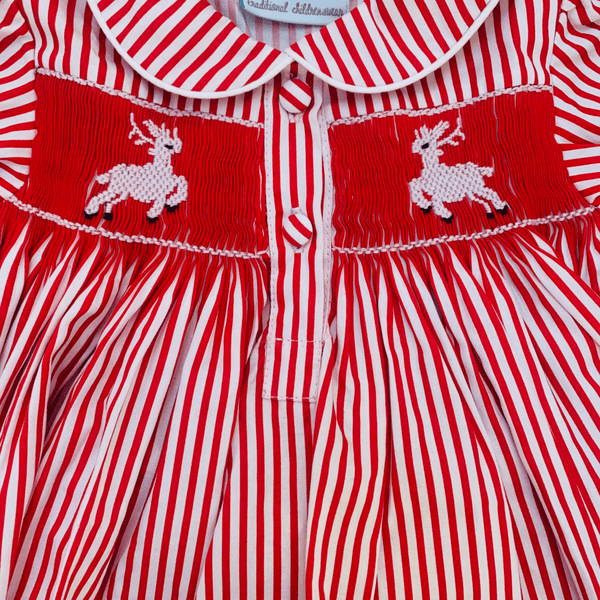 Annafie - Christmas Smocked Pyjamas - Red