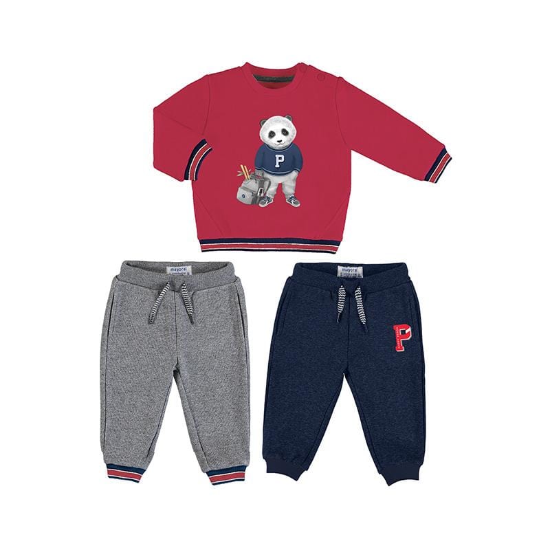 MAYORAL - Panda Two Pant Tracksuit Set - Red