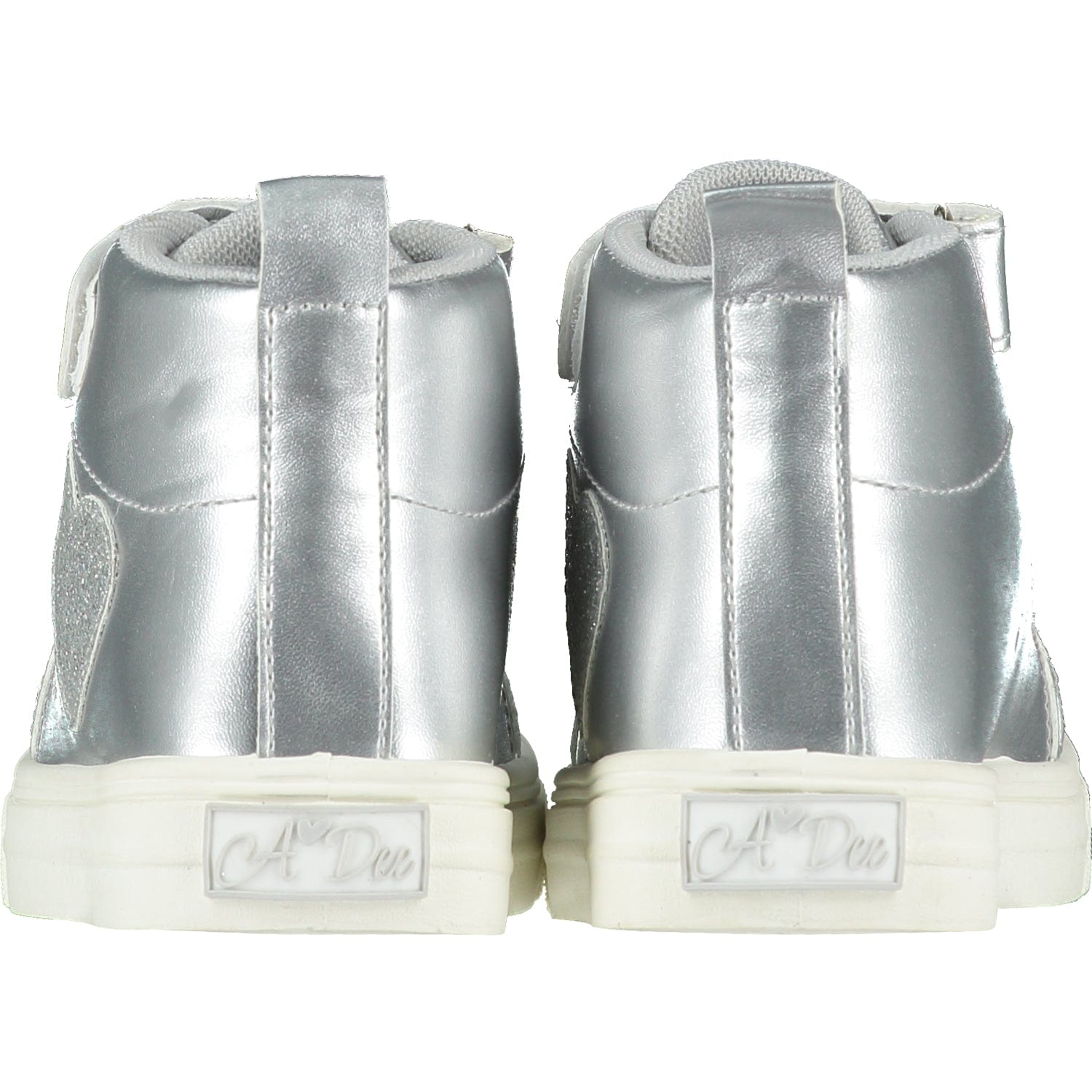 A DEE - Sweetheart Glitter High Top Trainers - Silver