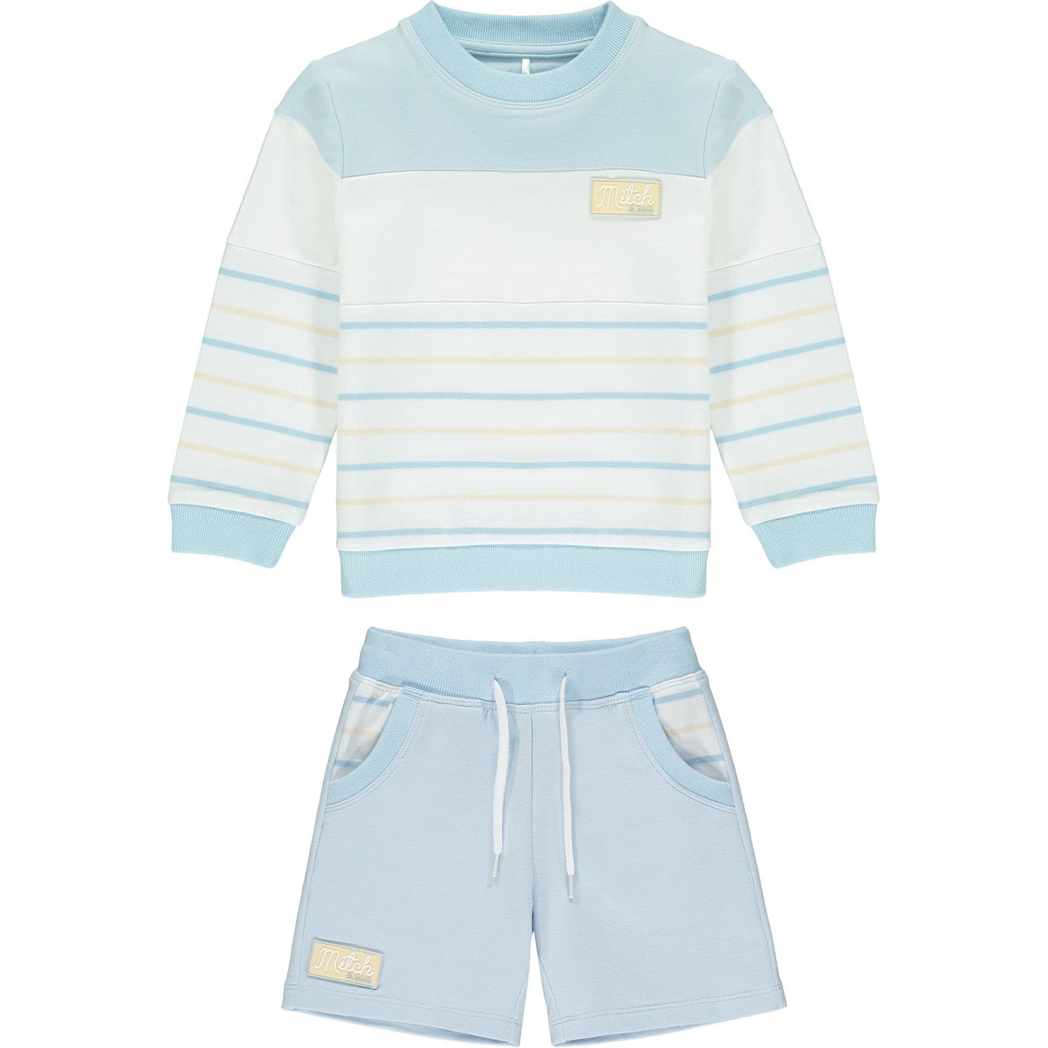 MITCH & SON - Stripe Sweatshirt Short Set