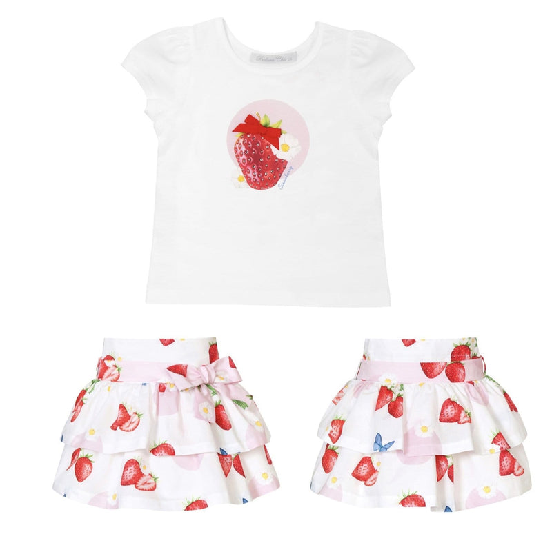 BALLOON CHIC - Strawberry Print Skirt Set