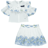 PICCOLA SPERANZA - Floral Skirt Set - Blue