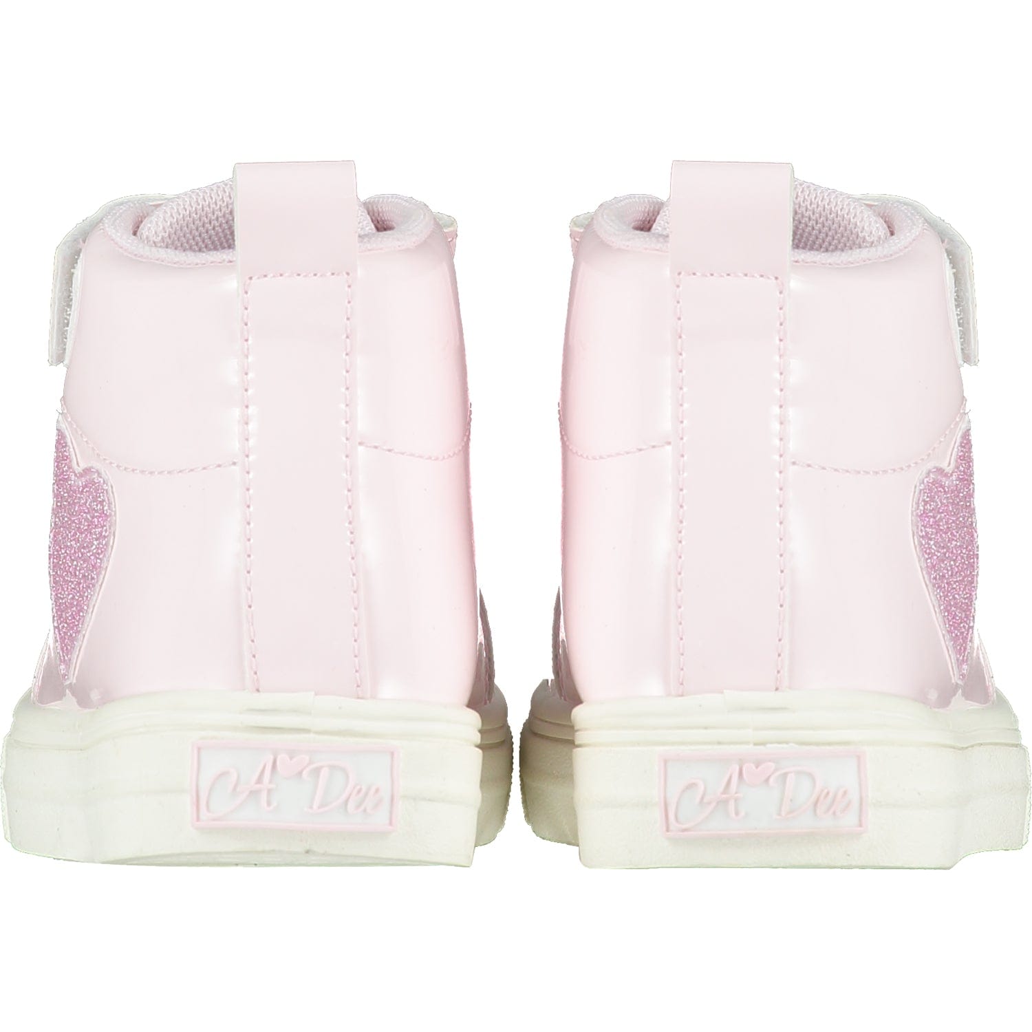 A DEE - Sweetheart Glitter High Top Trainers - Pale Pink