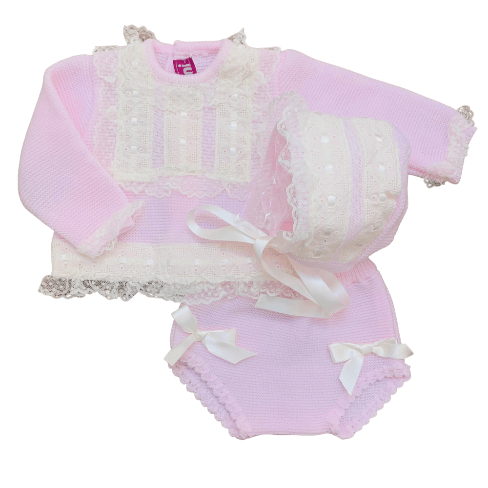Nini - Three Piece Knit Set  - Pink
