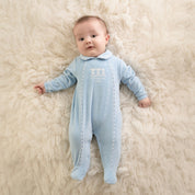 MITCH & SON - Mini Harlow Velour Babygrow - Blue