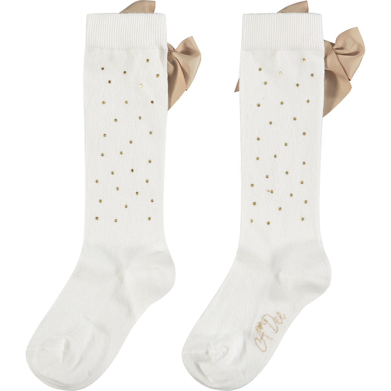 A DEE - Portia Diamante Knee High Socks - Snow White