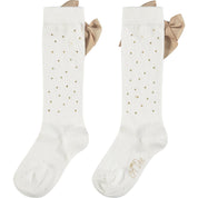 A DEE - Portia Diamante Knee High Socks - Snow White