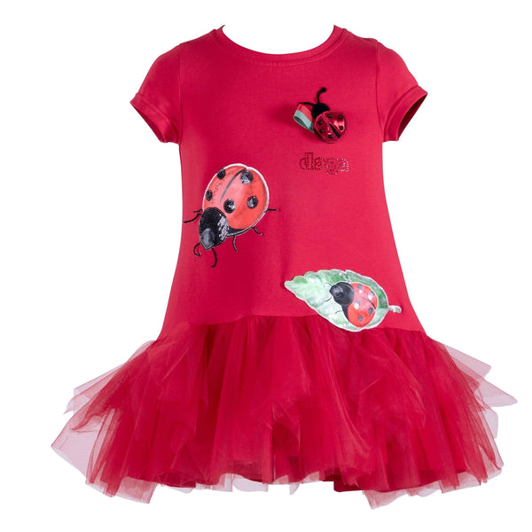 Daga - Crazy Ladybirds T-Shirt Dress - Red