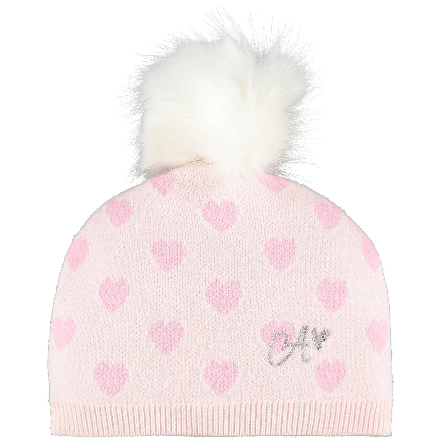 LITTLE A - Heart Knitted Hat - Pink