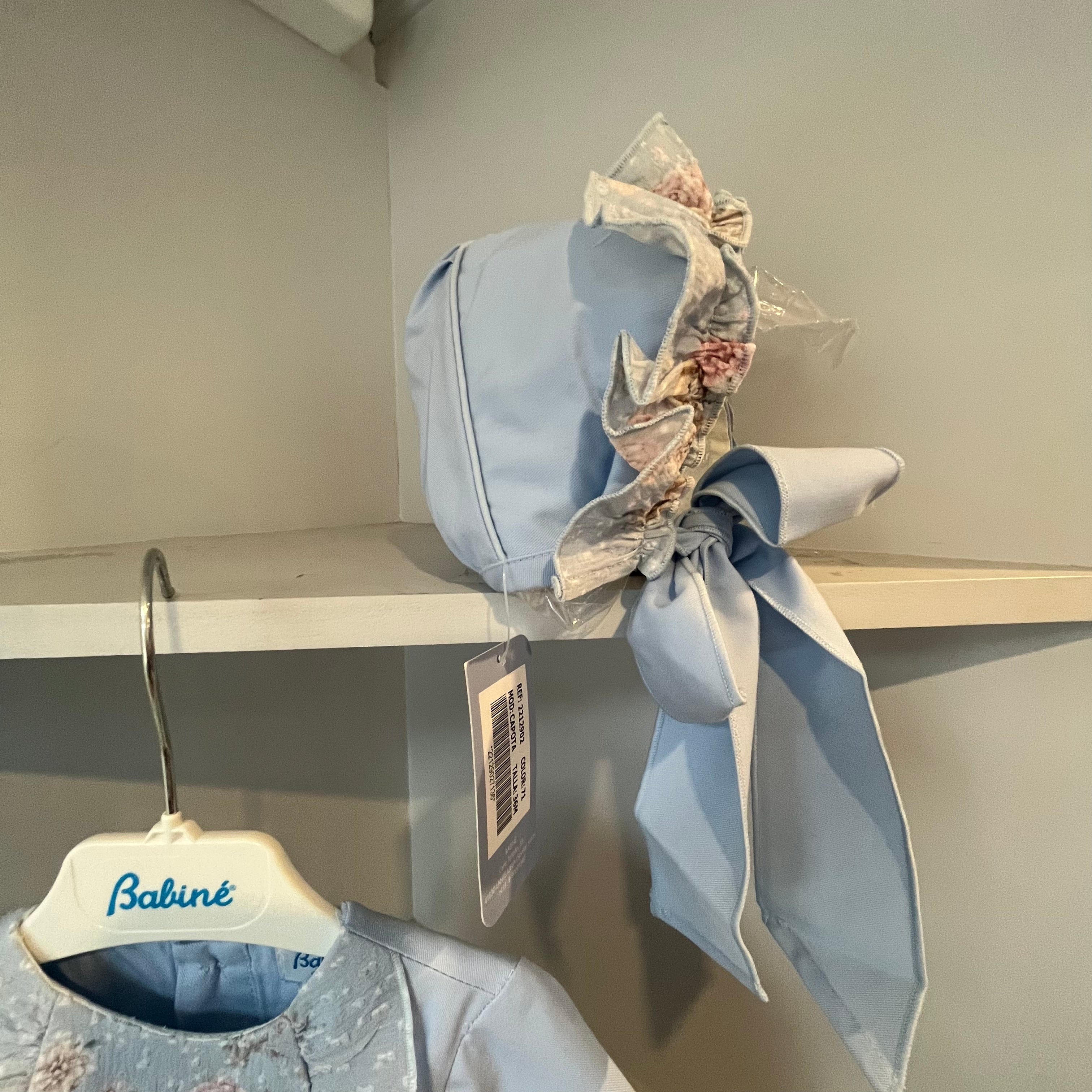 BABINE - Teddy Baby Dress & Bonnet - Blue