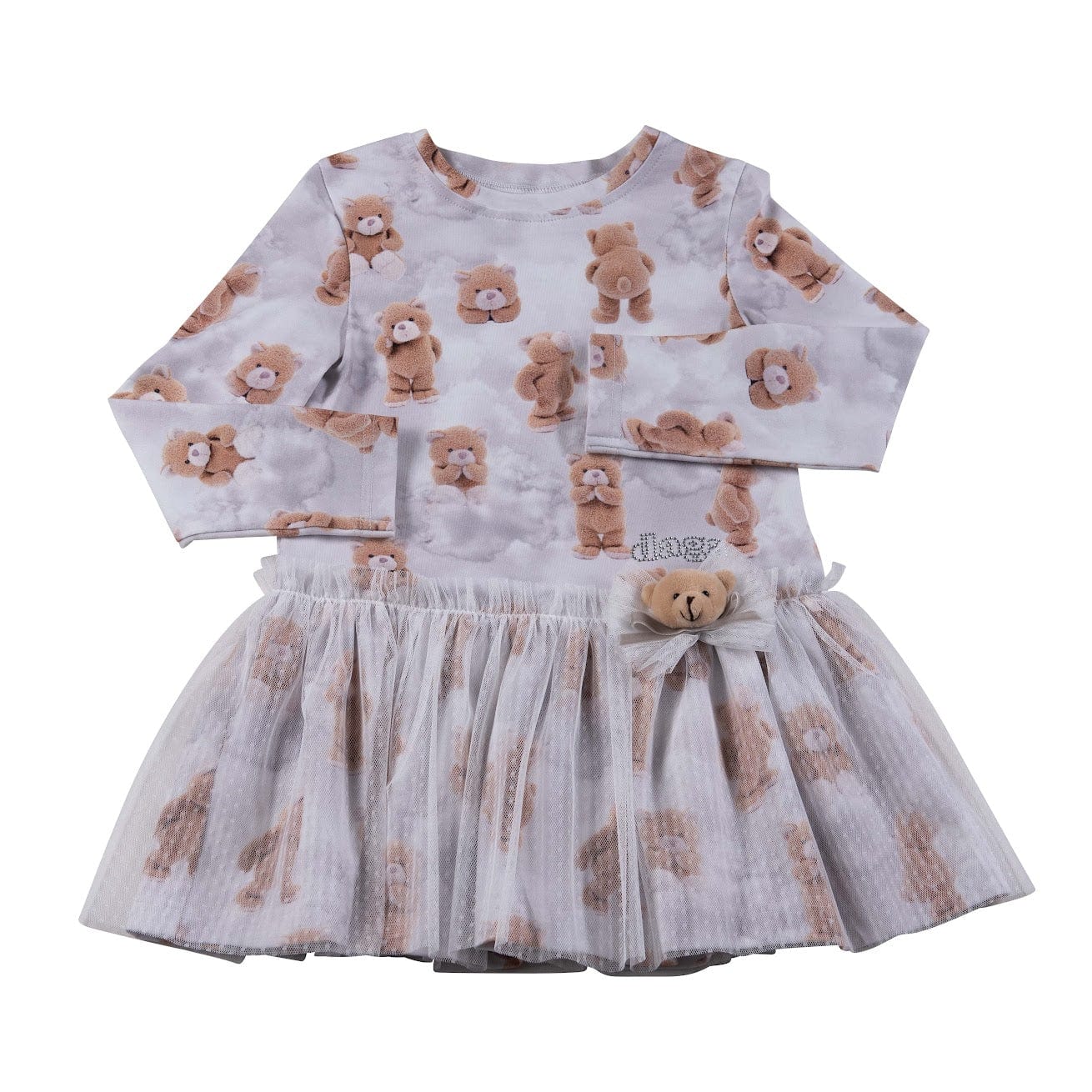 Daga - Where Is The Bear Jersey  Tulle Dress - Blue
