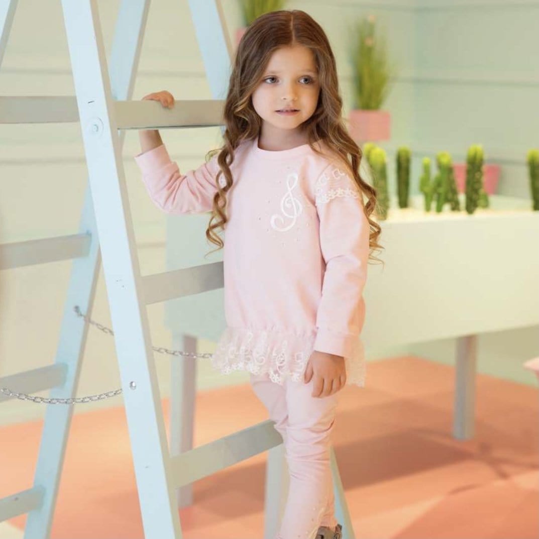 Daga - Musical Lace Leggings Set - Pink