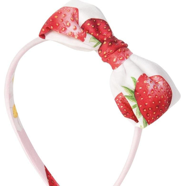 PRE ORDER - Balloon Chic - Strawberry Print Hairband - White