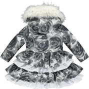 A DEE - Tiffany Rose Print Jacket - Light Grey