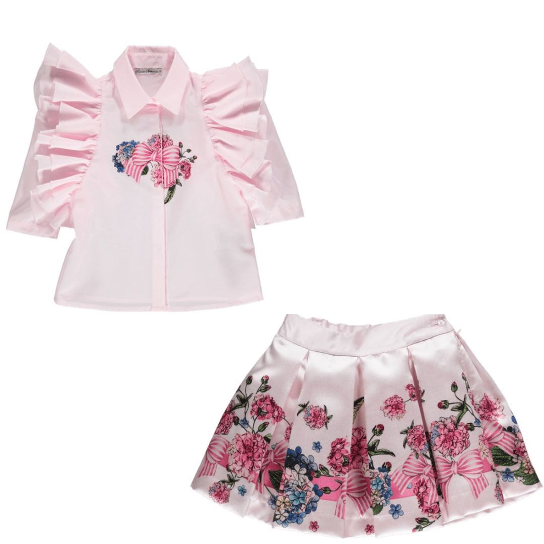 PICCOLA SPERANZA - Floral Skirt Set - Pink