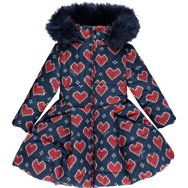 A DEE - Knitted Heart Print Jacket - Navy