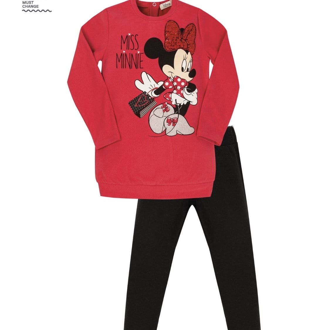 EMC DISNEY MINNIE MOUSE RED  TOP & BLACK LEGGINGS