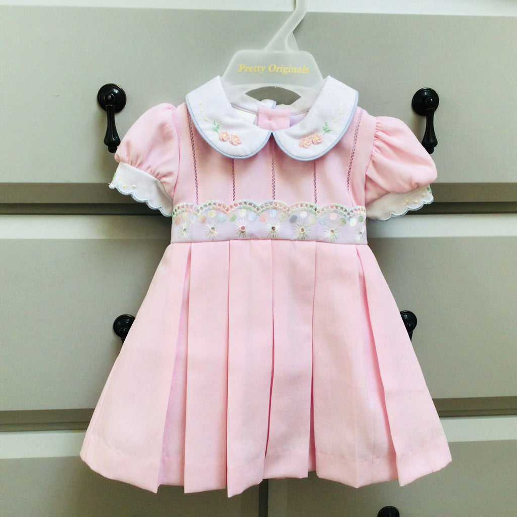 PRETTY ORIGINALS Pleated Dress Pink Bluebells Boutique