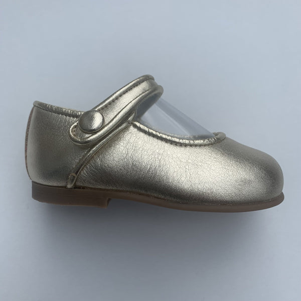 ANDANNINES - Leather Button Mary Jane Shoe - Gold