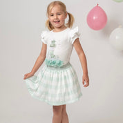 CARAMELO KIDS - Diamanté Light House Striped Skirt Set - Mint