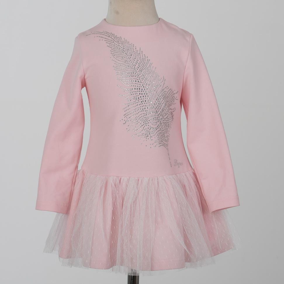 Daga - Feather Diamante Dress - Pink