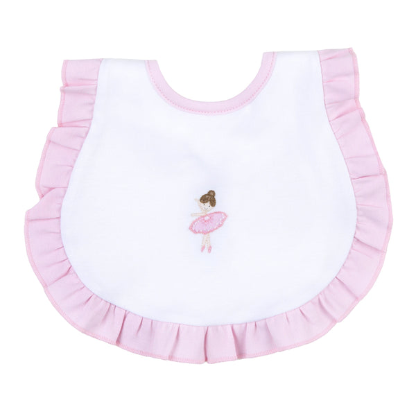 MAGNOLIA BABY - Ballerina’s Embroidered Bib - Pink