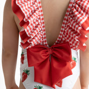 MEIA PATA - Saint Tropez Strawberries Print Swimsuit - Red