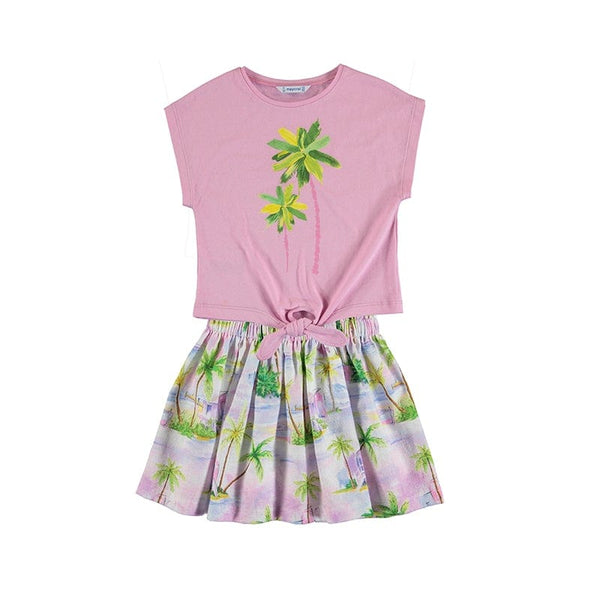 MAYORAL - Palm Tree Skirt Set - Lilac