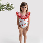 MEIA PATA - Saint Tropez Strawberries Print Swimsuit - Red