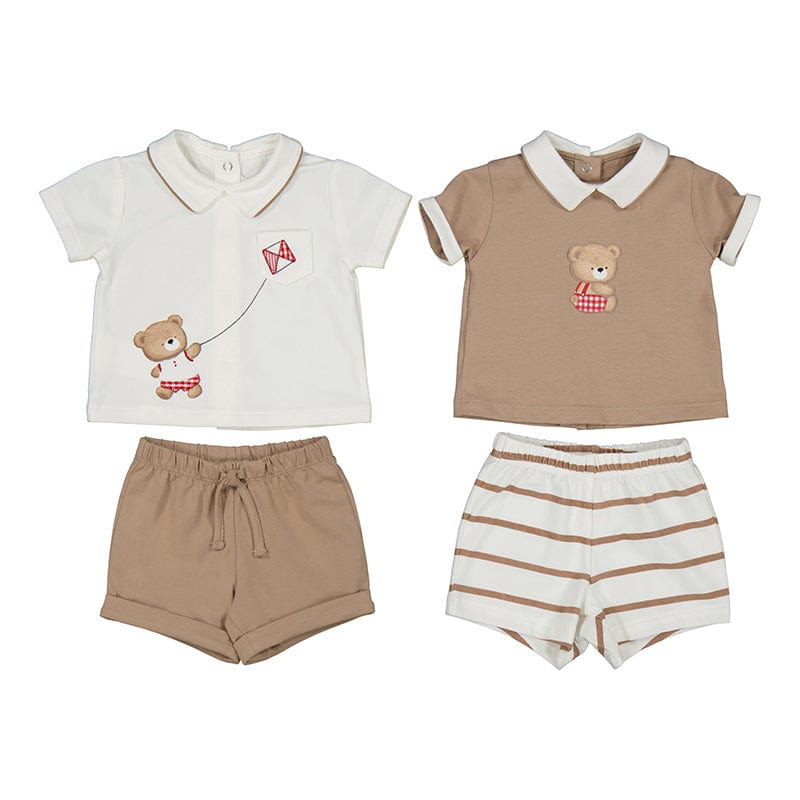 MAYORAL - Baby Bear Two Pack Short Sets - Brown