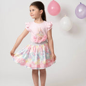 CARAMELO KIDS - Diamanté Carousel Skirt Set - Pink