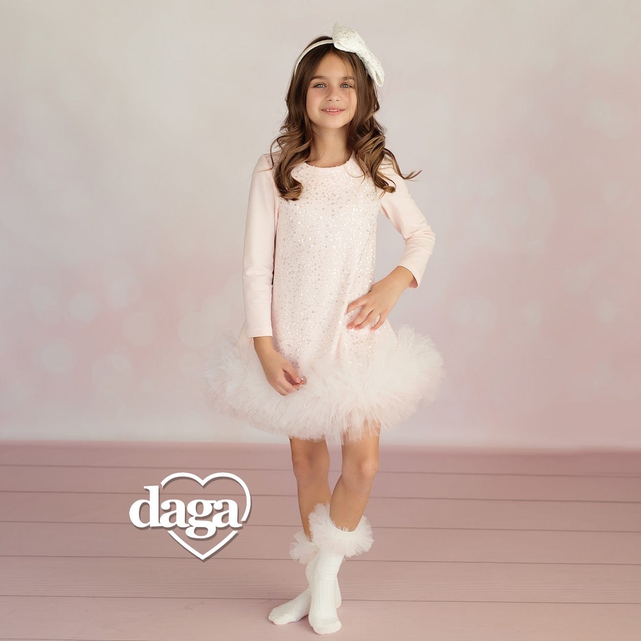 Daga - Pastel Sweetness Tutu Sparkle Dress - Pink