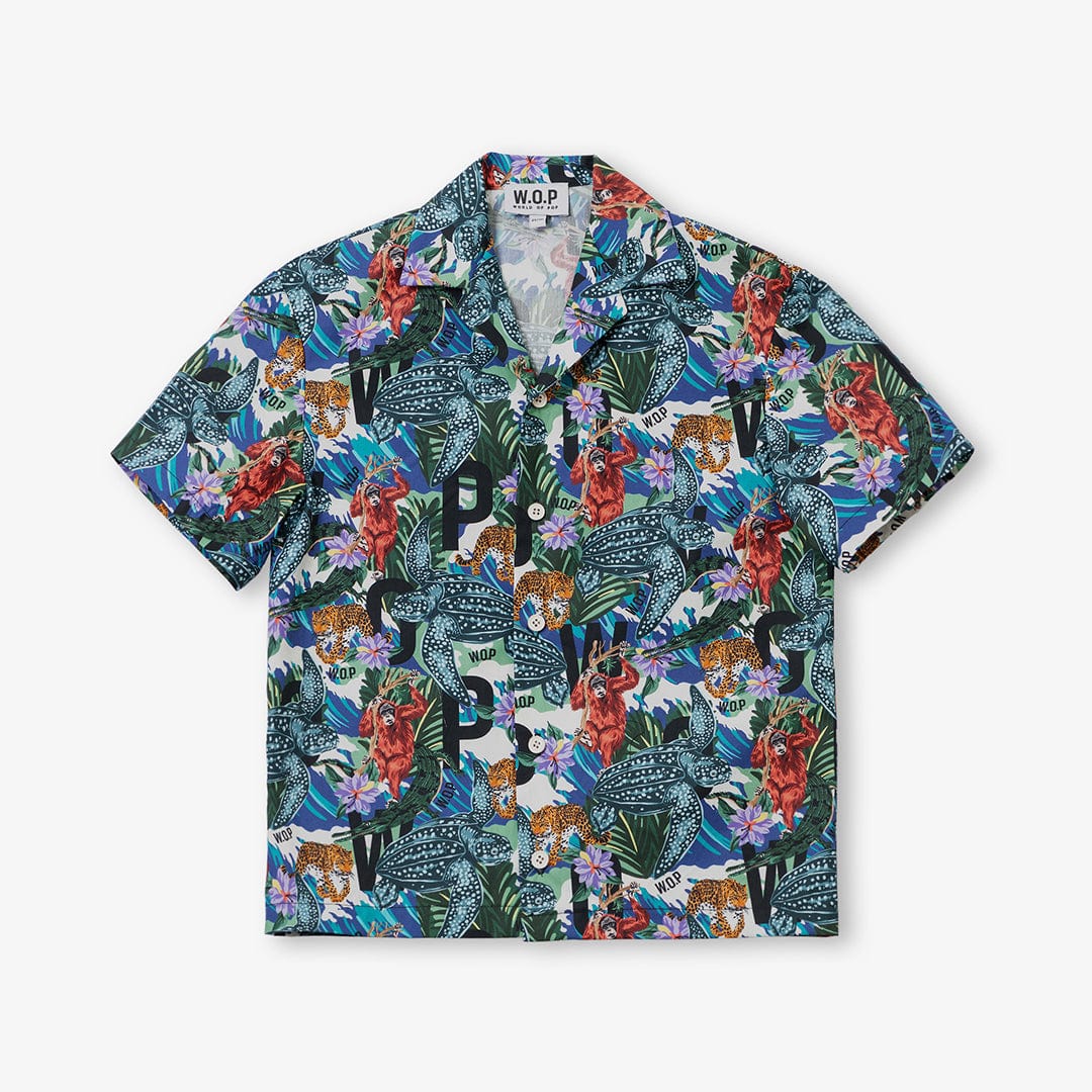 WOP - Hawaiian Style Jungle Shirt & Shorts - Patterned