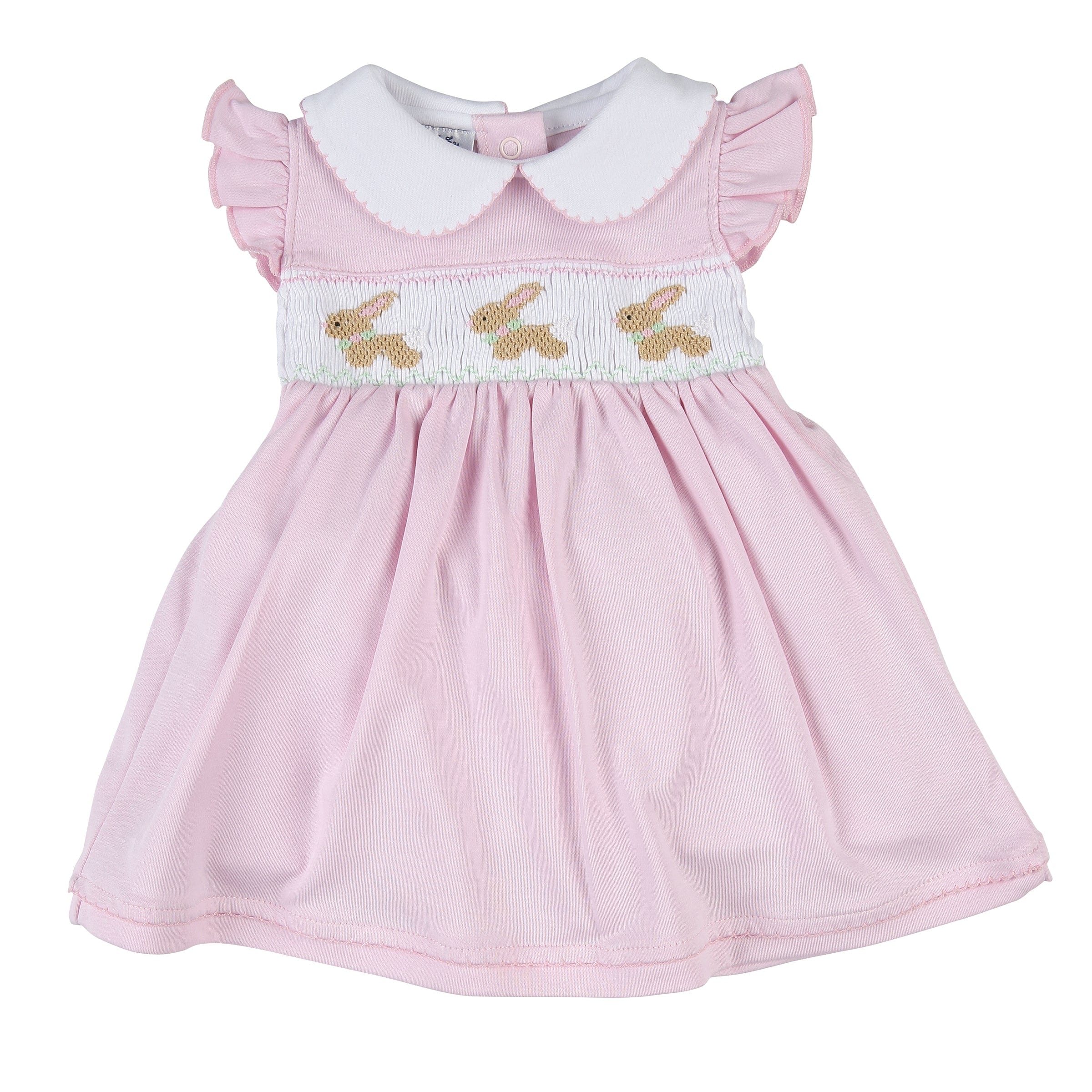 MAGNOLIA BABY - Springtime Bunny Smocked  Dress - Pink