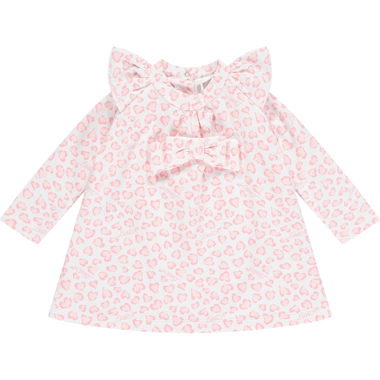 LITTLE A - Estella Leopard Print Dress - Baby Pink