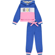 A DEE - Cropped Hoody Tracksuit - Bright Blue