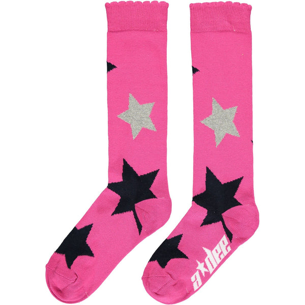 A DEE - Sunny Star Knee High Socks - Pink Glaze