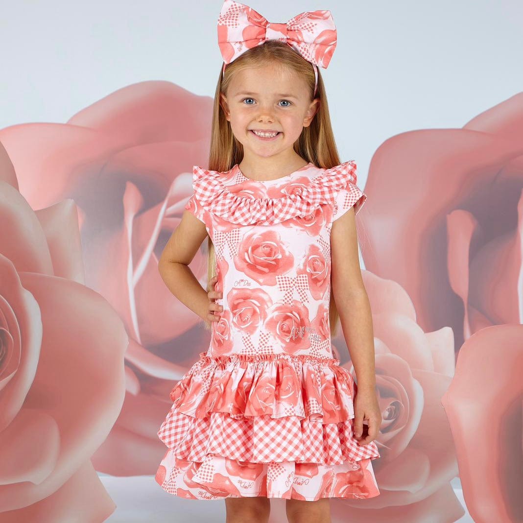 A DEE - Yanisha Garden Party Rose Print Dress - Coral
