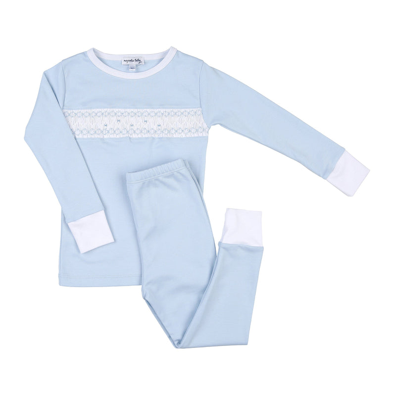 MAGNOLIA BABY - Sam Smocked Pyjamas - Blue