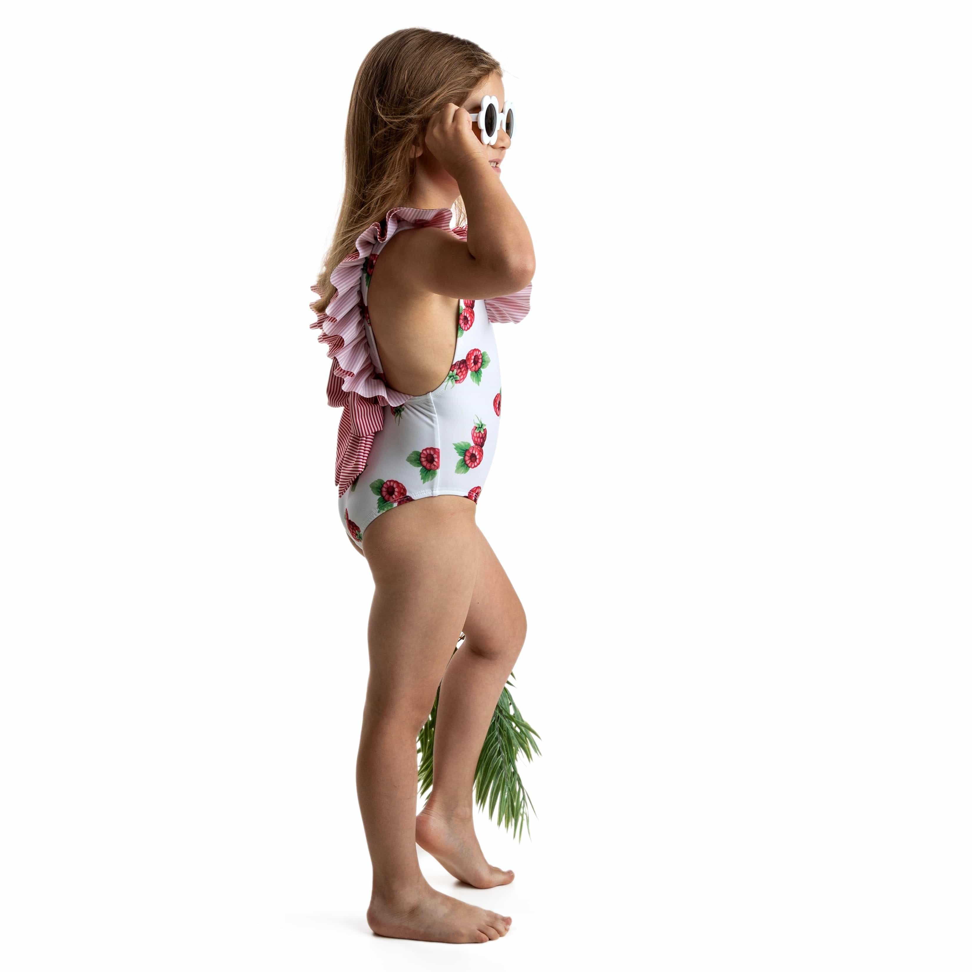 MEIA PATA - Saint Anne Raspberries Print Swimsuit - Crimson