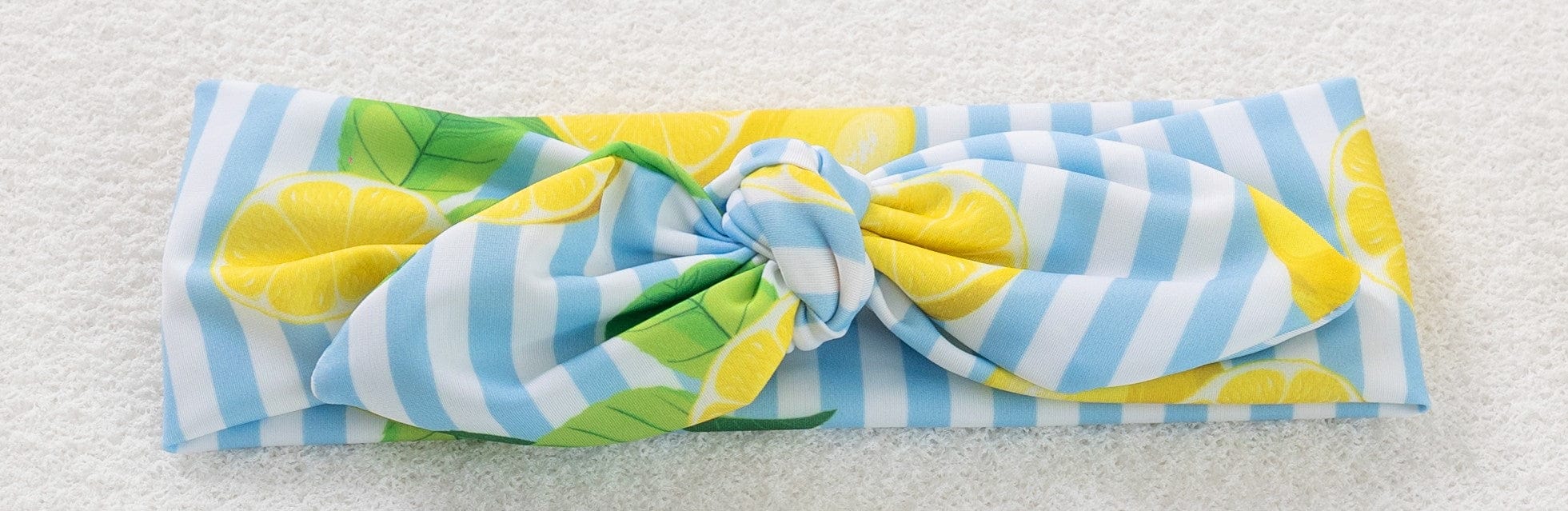MEIA PATA - Lemons Hair Ribbon - Blue – Bluebells Boutique