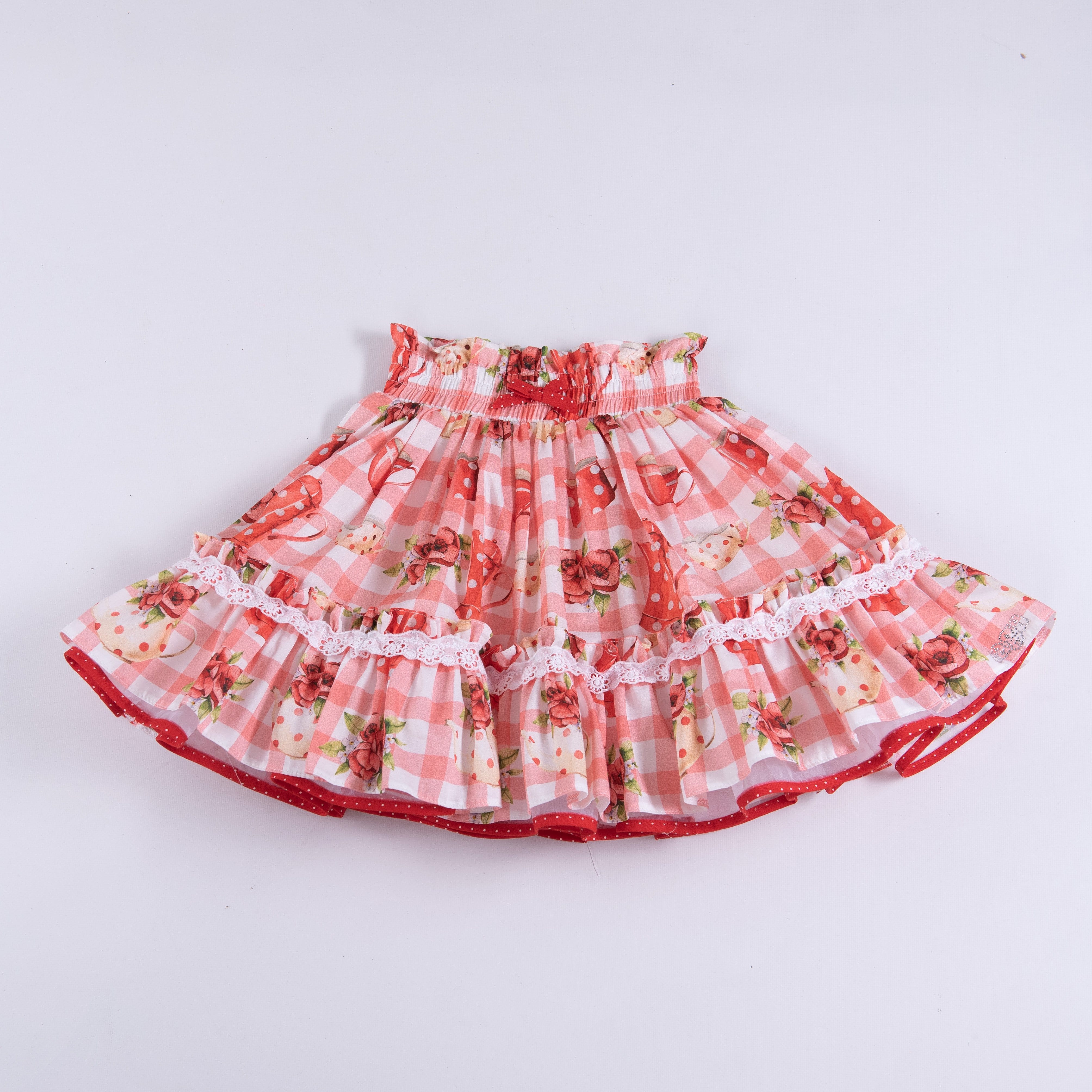 Daga - Tea Party Skirt Set - Red