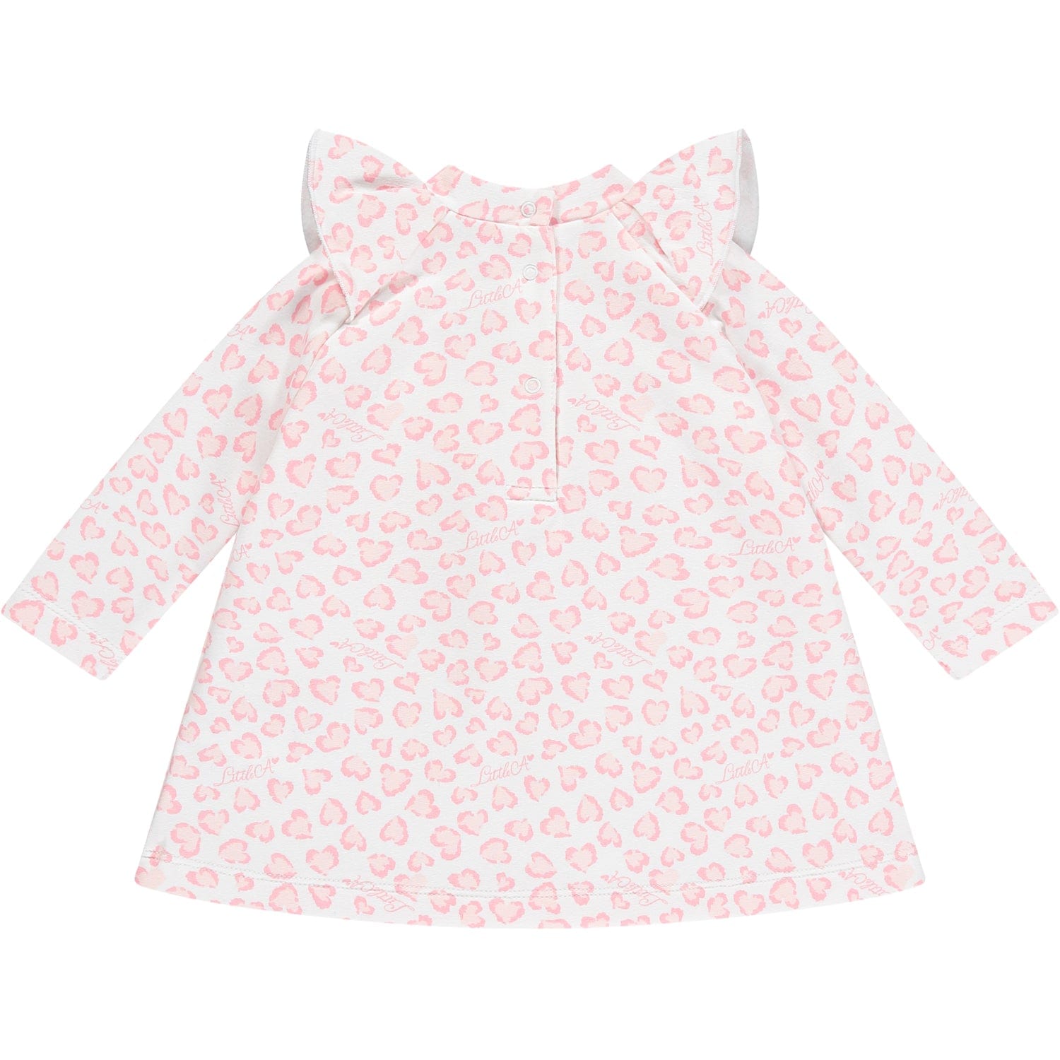 LITTLE A - Estella Leopard Print Dress - Baby Pink