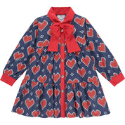 A DEE - Knitted Heart Shirt Dress - Navy