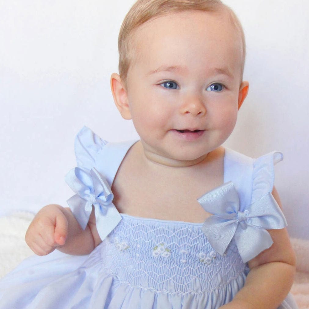 PRETTY ORIGINALS - Smocked Dress Set & Hairband  - Blue