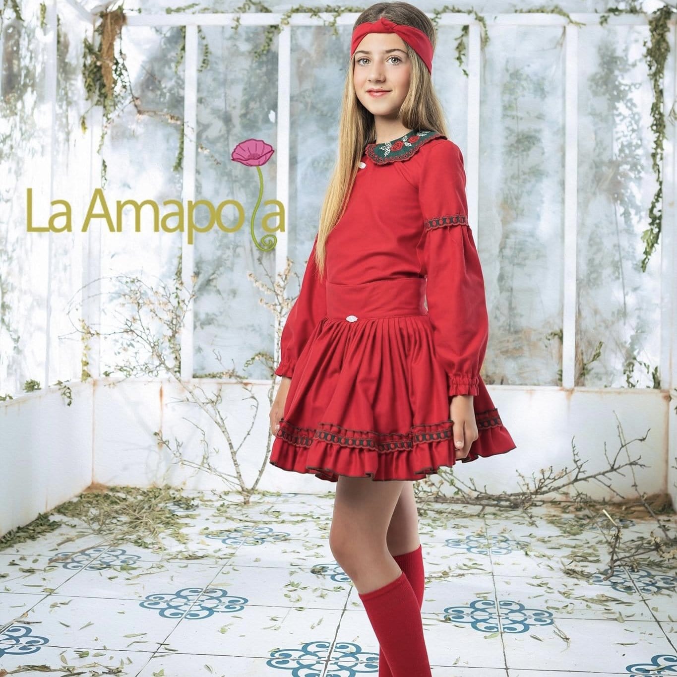 LA AMAPOLA - Triol Skirt Set - Red