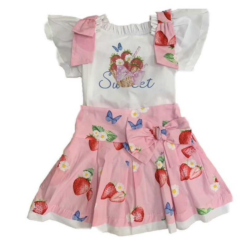 BALLOON CHIC - Exclusive Strawberry Print Skirt Set