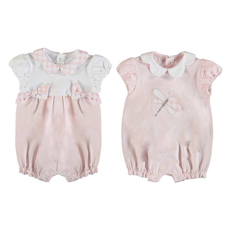 MAYORAL - Dragonfly Romper 2 Pack - Pink/White