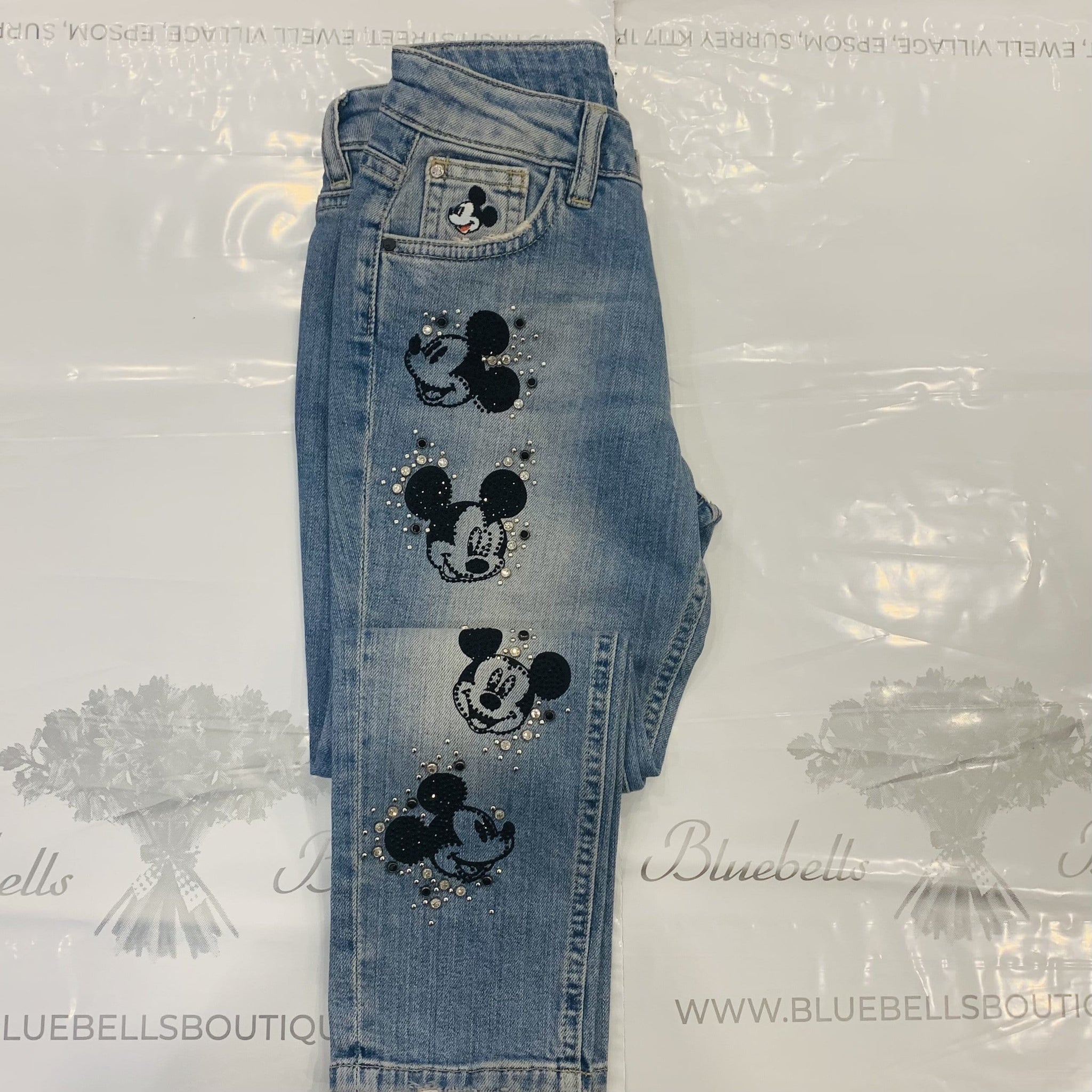 FRACOMINA DISNEY MICKY CROPPED BOYFRIEND JEANS - Main Image